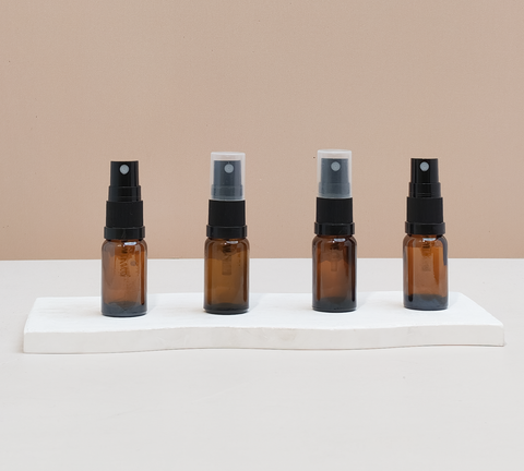 10Ml Glass Bottle With Black Mist Sprayer (Round)