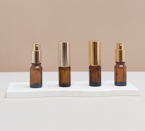 10ml Glass Bottle with Gold Mist Sprayer