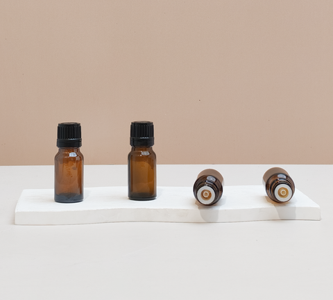 10Ml Glass Bottle With Black Smooth Tamper Proof Cap + Insert (Round)