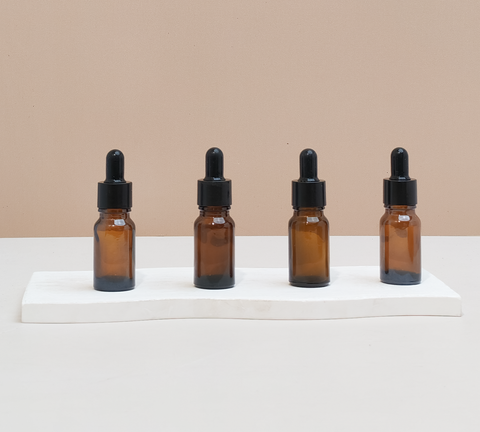 10Ml Glass Bottle With Black Smooth Dropper (Round)