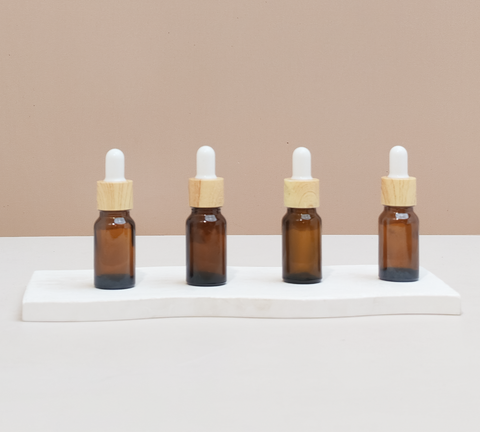 10ml Glass Bottle with Bamboo White Dropper