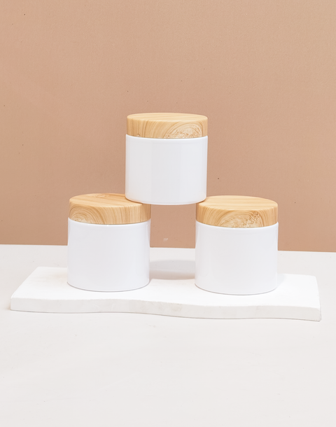 200g Tall Plastic Jar With Bamboo Lid