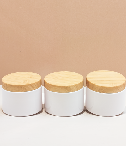 250g Wide Plastic Jar With Bamboo Lid
