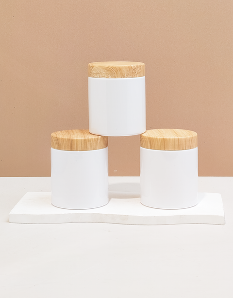 250g Tall Plastic Jar With Bamboo Lid