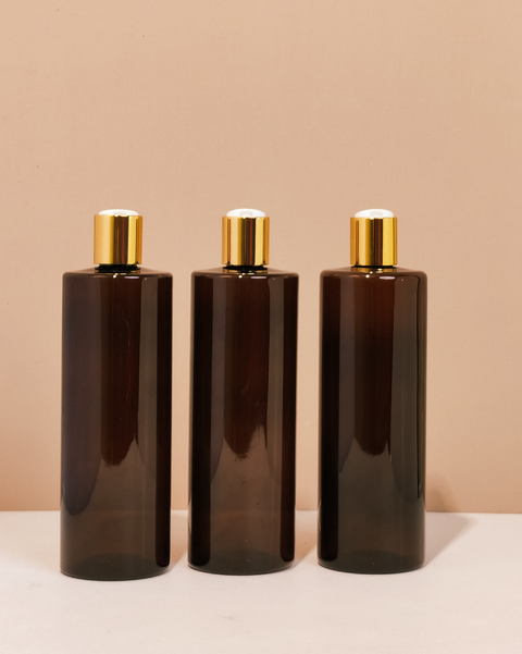 500Ml Tall Pet Bottle With Gold Press Cap