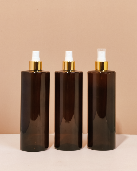 500Ml Tall Pet Bottle With Gold Mist Spray