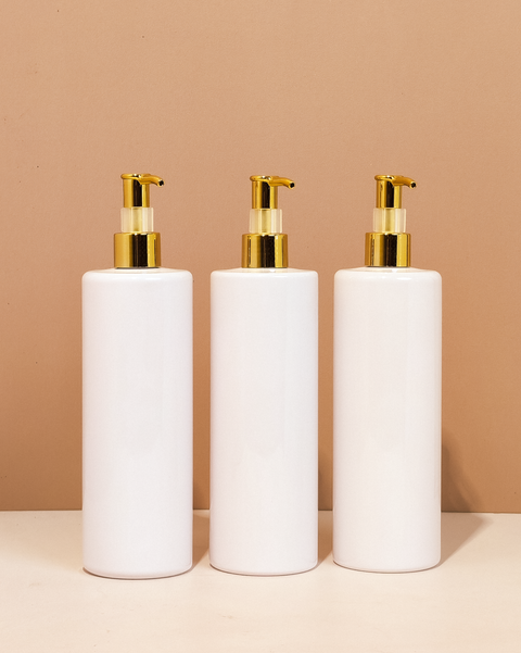 500Ml Tall Pet Bottle With All Gold Lotion Pump