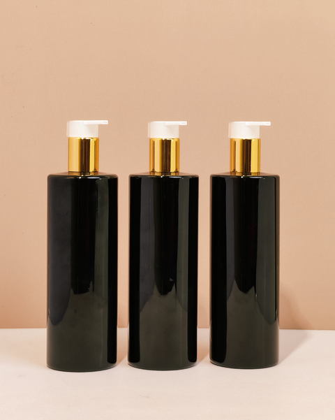 500Ml Tall Pet Bottle With New Gold White Lotion Pump