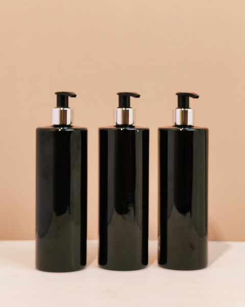 500Ml Tall Pet Bottle With Silver Black Lotion Pump