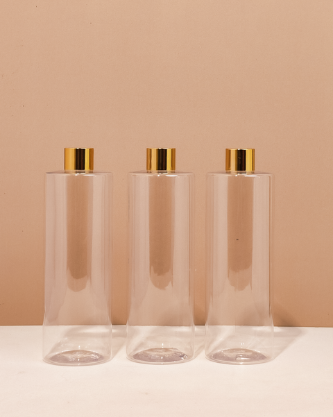 500Ml Tall Pet Bottle With Gold Shinny Screw Caps