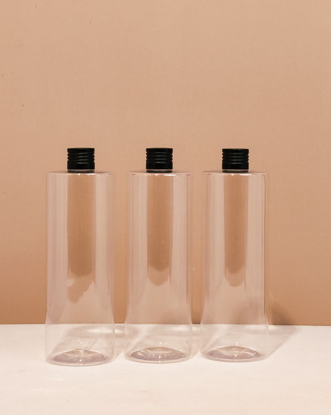 500Ml Tall Pet Bottle With Matte Black Aluminium Screw Cap