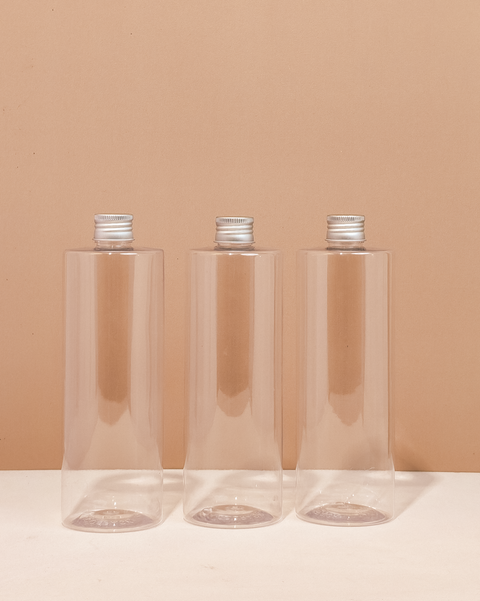 500ml Tall Pet Bottle with Silver Aluminium Screw Cap