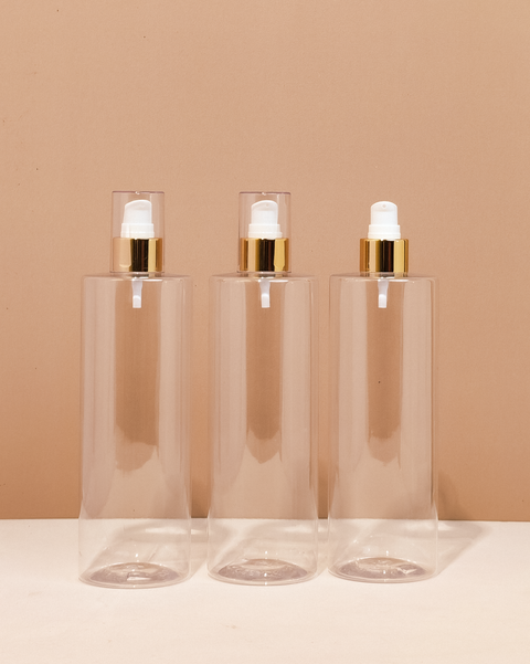 500Ml Tall Pet Bottle With Gold Treatment Pump