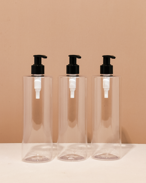 500Ml Tall Pet Bottle With Old Black Lotion Pump