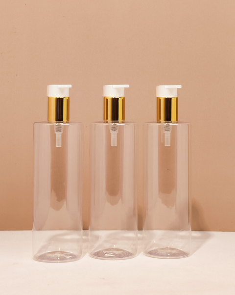 500Ml Tall Pet Bottle With New Gold White Lotion Pump