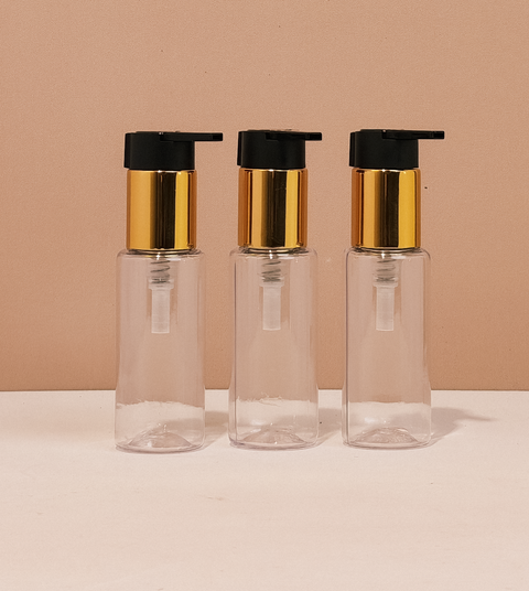 60Ml Pet Bottle With New Gold & Black Lotion Pump