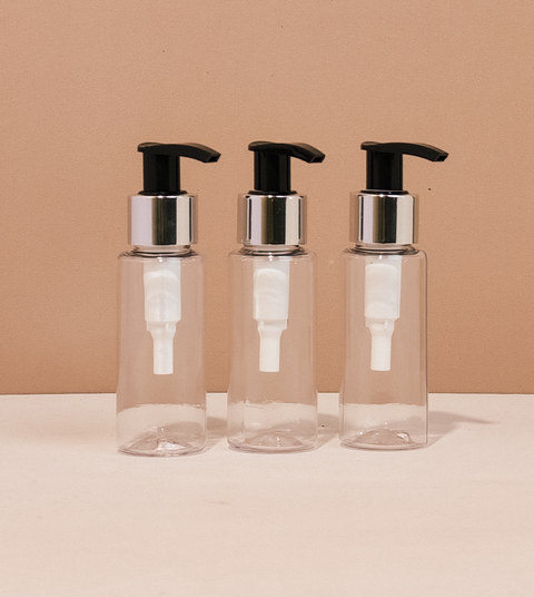 60Ml Pet Bottle With Silver Black Lotion Pump