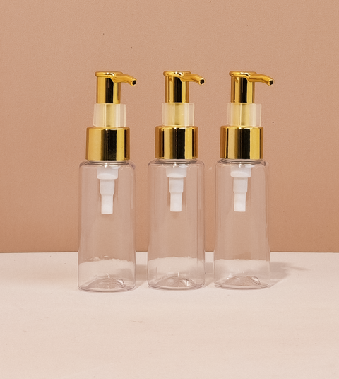 60Ml Pet Bottle With All Gold Lotion Pump