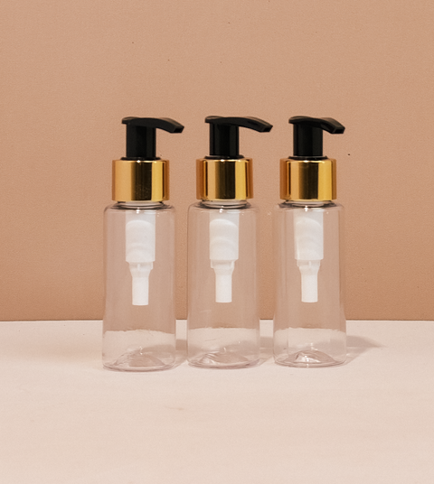 60Ml Pet Bottle With Old Gold Black Lotion Pump