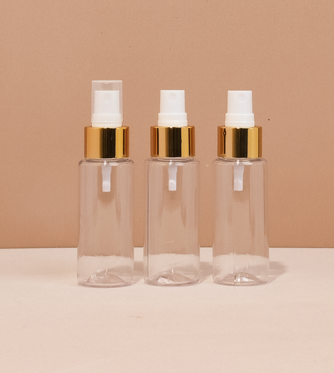 60Ml Pet Bottle With Gold Mist Sprayer