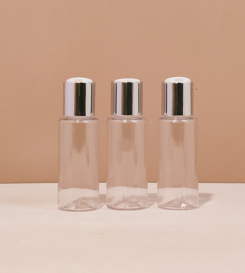 60Ml Pet Bottle With Silver Press Cap