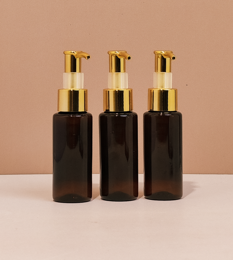 60Ml Pet Bottle With All Gold Lotion Pump