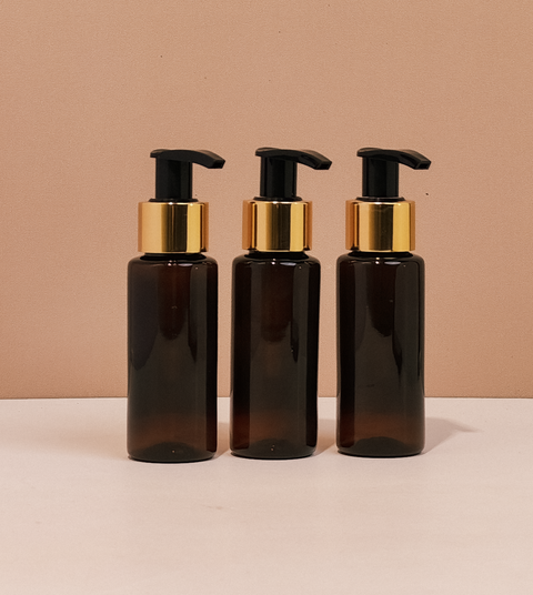 60Ml Pet Bottle With Old Gold Black Lotion Pump