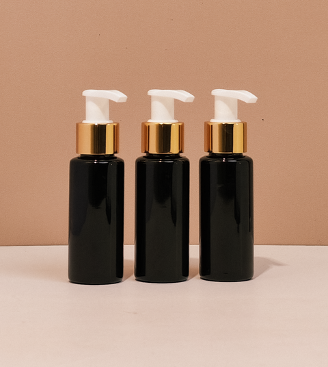60Ml Pet Bottle With Old Gold White Lotion Pump