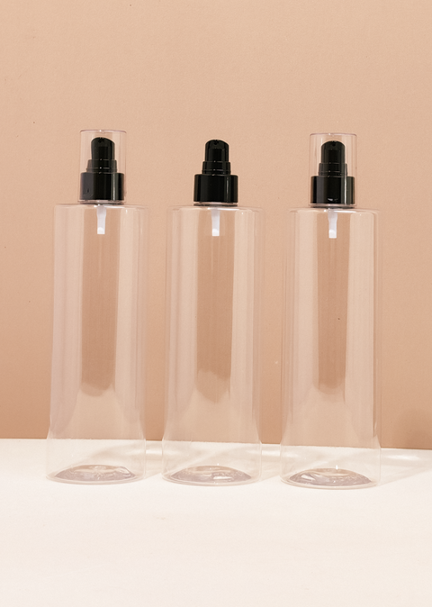 500Ml Tall Pet Bottle With Black Treatment Pump