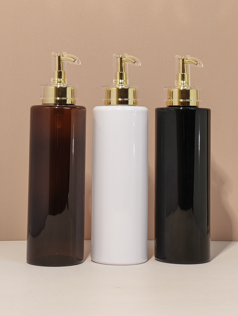 500ml Tall Pet Bottle with Gold Electroplated Pump