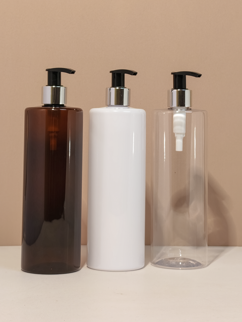 500Ml Tall Pet Bottle With Silver Black Lotion Pump