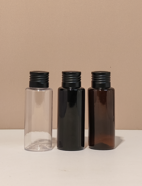 60Ml Pet Bottle With Black Aluminium Screw Cap