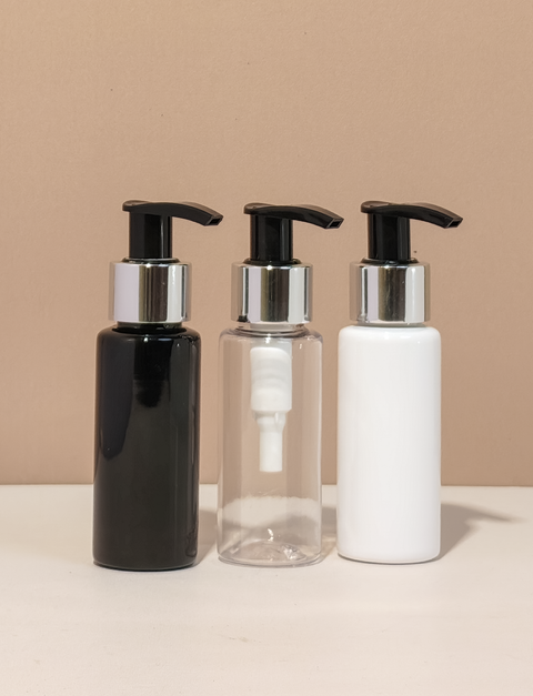60Ml Pet Bottle With Silver Black Lotion Pump