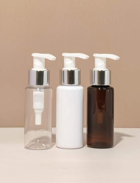 60Ml Pet Bottle With Silver White Lotion Pumps