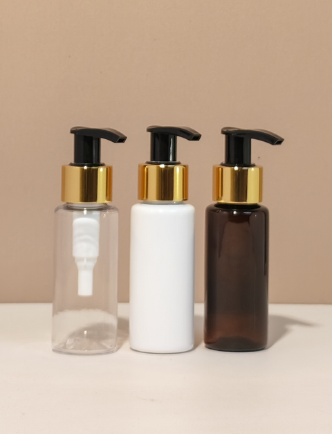 60Ml Pet Bottle With Old Gold Black Lotion Pump