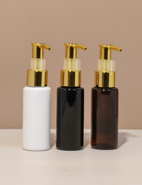 60Ml Pet Bottle With All Gold Lotion Pump