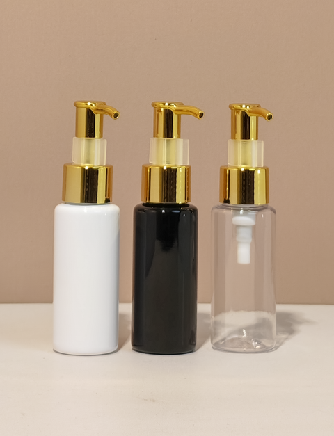 60Ml Pet Bottle With All Gold Lotion Pump