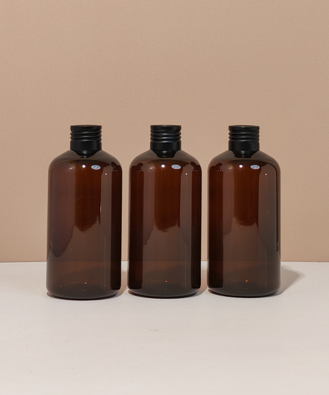 250Ml Short Pet Bottle With Matte Black Aluminium Screw Cap