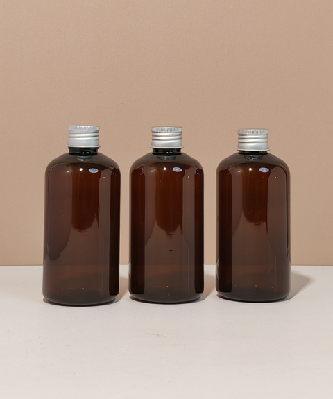 250ml Short Pet Bottle with Silver Aluminium Screw Cap