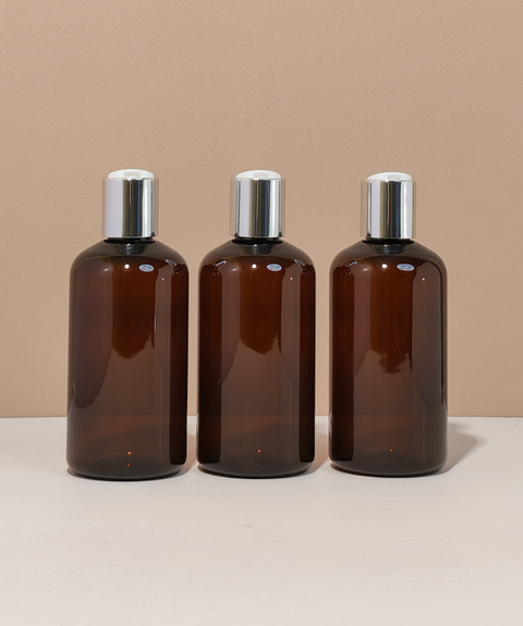 250Ml Short Pet Bottle With Silver Press Cap