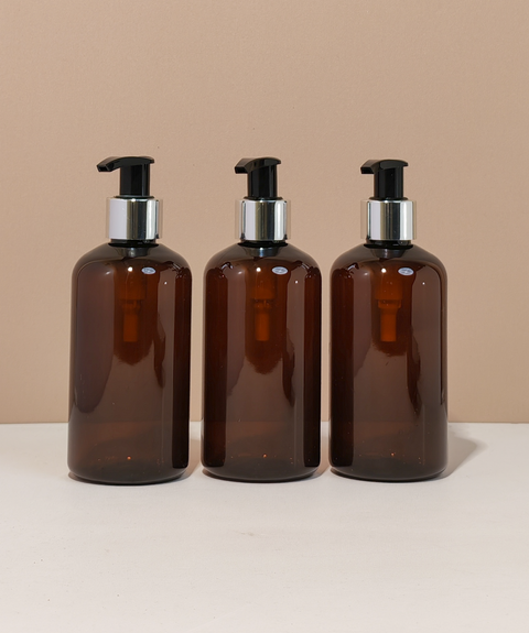 250Ml Short Pet Bottle With Silver Black Lotion Pump