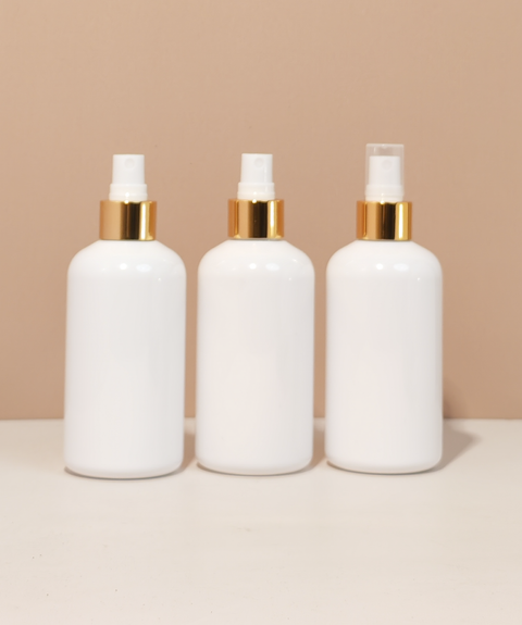 250Ml Short Pet Bottle With Gold Mist Spray