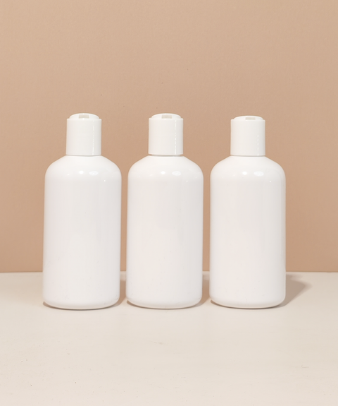 250Ml Short Pet Bottle With White Press Cap