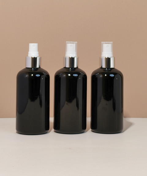 250Ml Short Pet Bottle With Silver Mist Spray