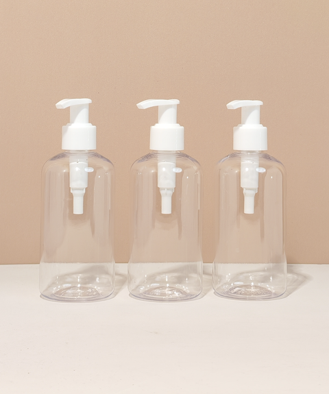 250Ml Short Pet Bottle With Old White Lotion Pump