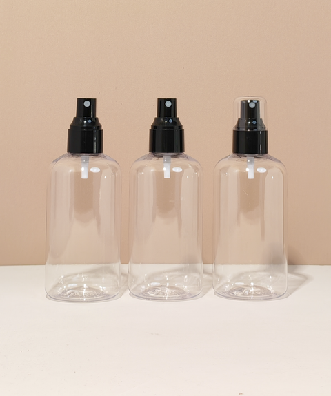 250Ml Short Pet Bottle With Black Mist Spray