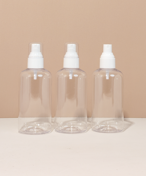 250Ml Short Pet Bottle With White Mist Spray