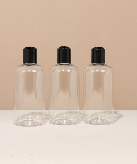 250Ml Short Pet Bottle With Black Press Cap
