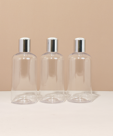 250Ml Short Pet Bottle With Silver Press Cap