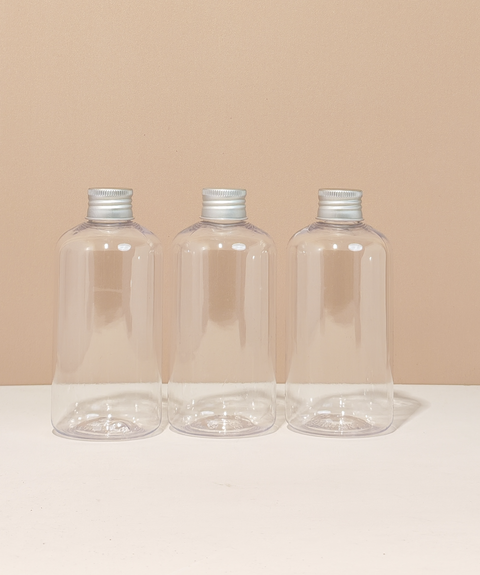 250ml Short Pet Bottle with Silver Aluminium Screw Cap